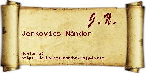 Jerkovics Nándor névjegykártya