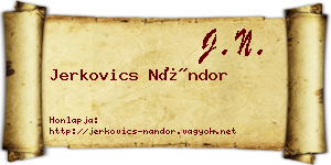 Jerkovics Nándor névjegykártya